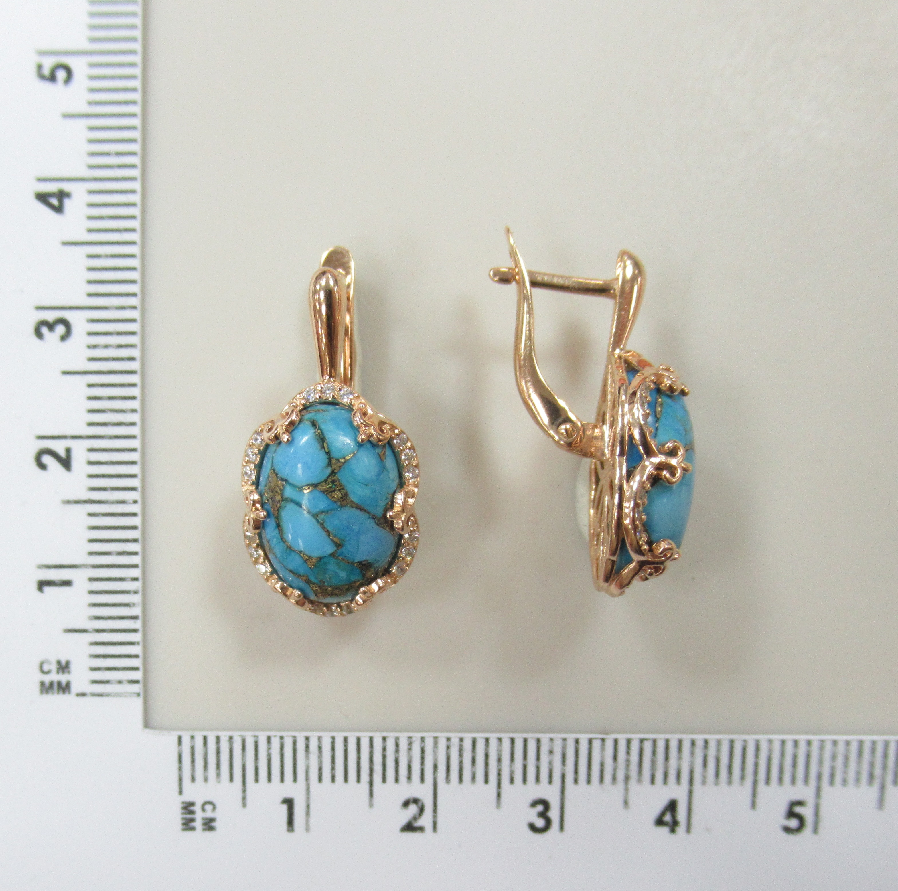 Серебряные серьги с бирюзой